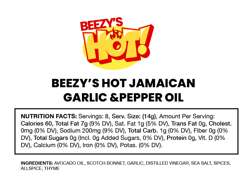 Beezy’s Hot Jamaican Garlic & Pepper Oil - Image 2